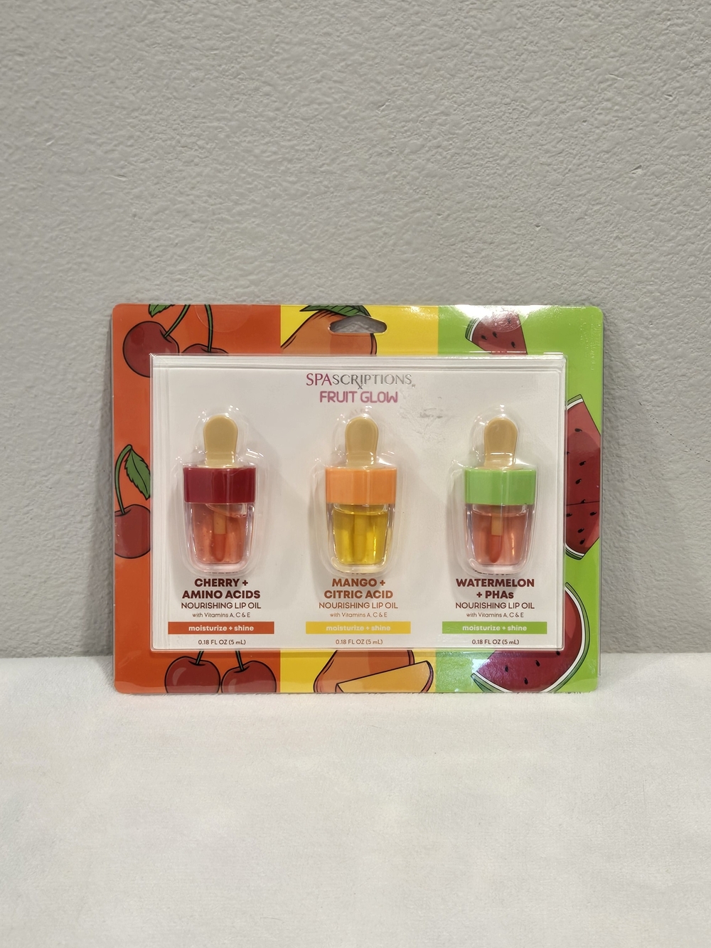 Fruit Glow Nourishing Lip Oil Trio - Cherry, Mango, Watermelon